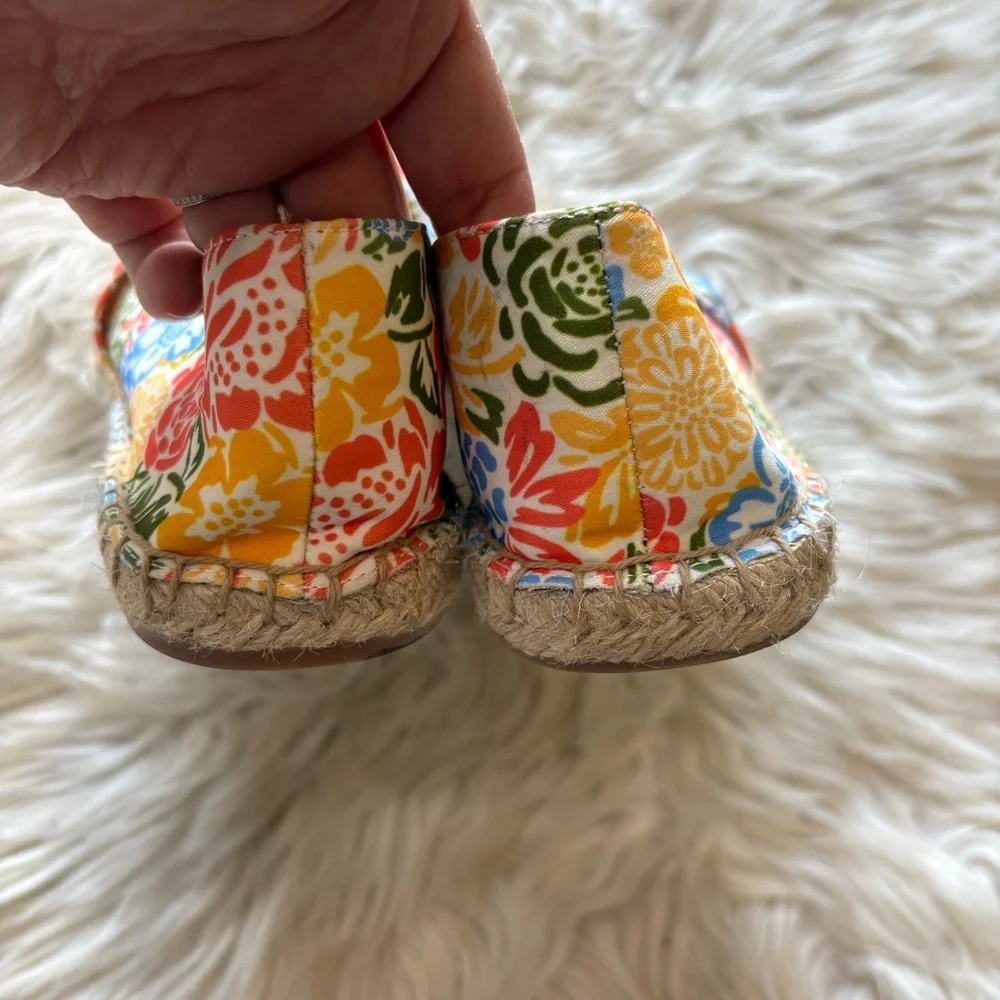 Talbots Multicolor Floral Izzy Cinched Garden Blossoms Espadrille Flats Sz 8.5M
